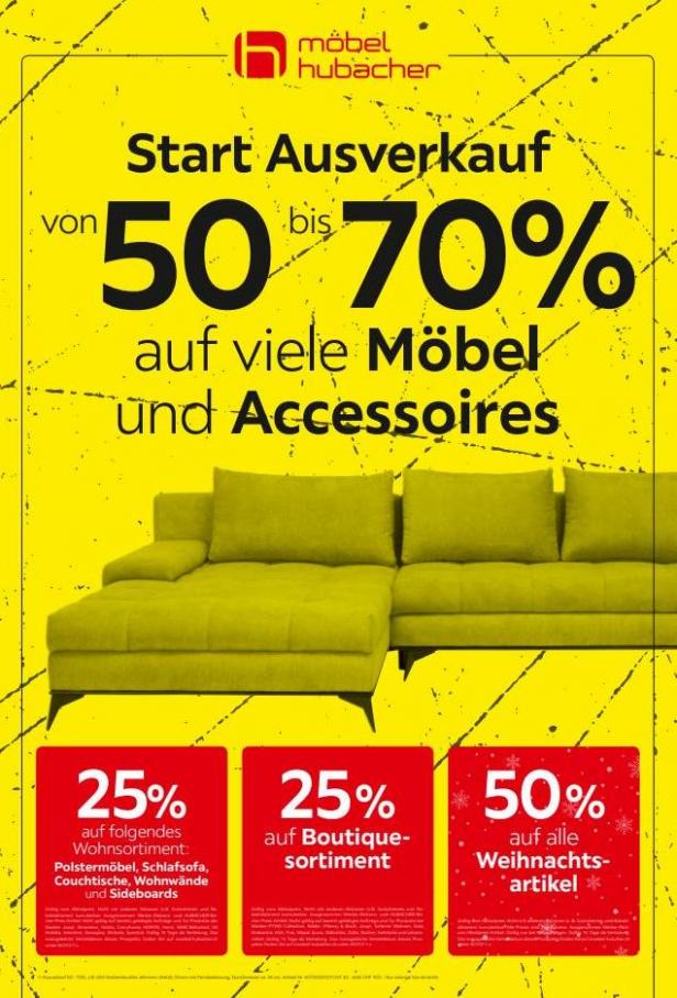 Start Ausverkauf 50-70%. Möbel Hubacher (2022-01-02-2022-01-02)