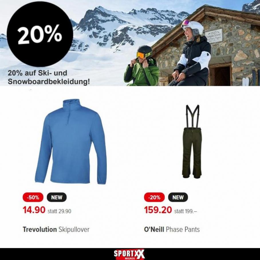 20% auf Ski- und Snowboardbekleidung!. SportXX (2021-12-20-2021-12-20)