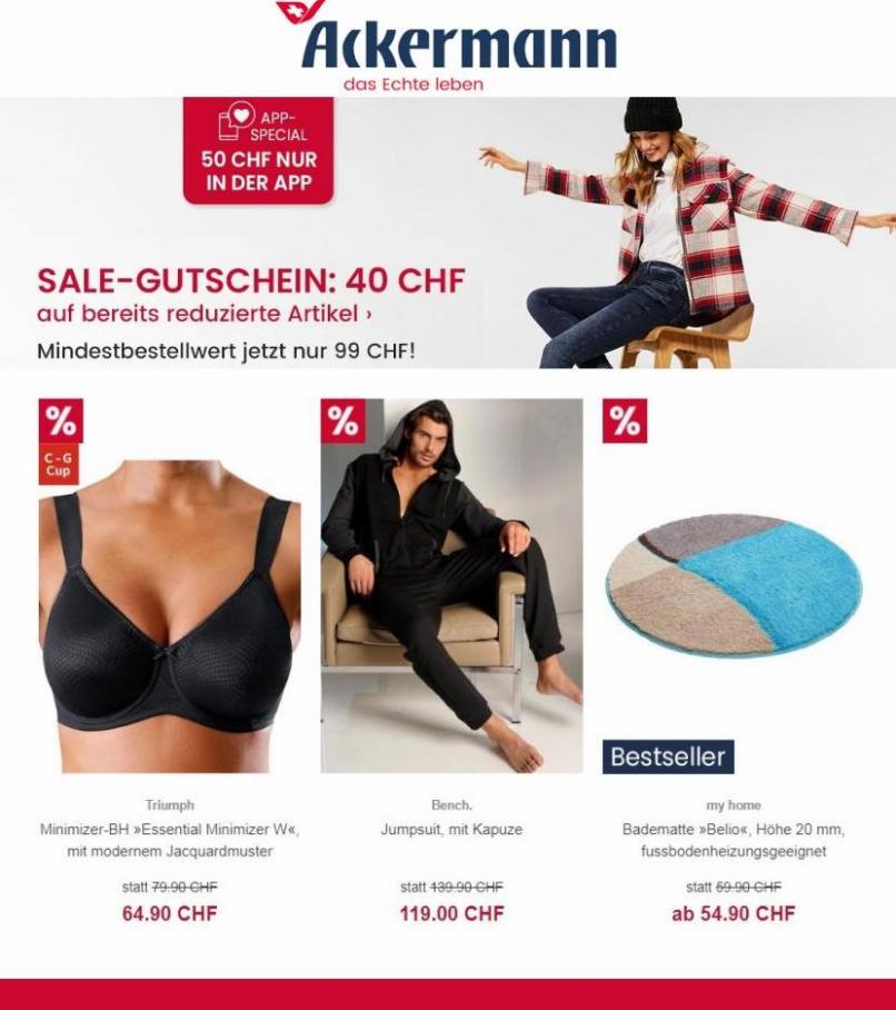 Sale-Gutschein: 40 CHF. Ackermann (2022-01-13-2022-01-13)