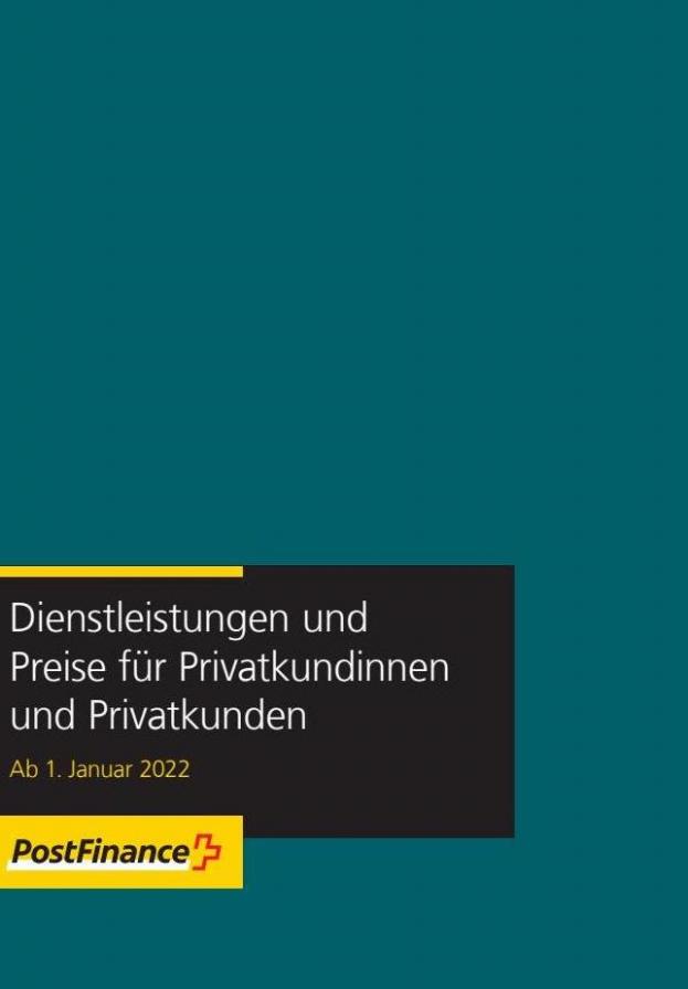 Dienstleistungen und Preise für Privatkundinnen und Privatkunden. Post finance (2022-06-09-2022-06-09)