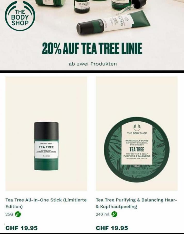20% auf Tea Tree Linie ab zwei Produkten. The Body Shop (2022-09-11-2022-09-11)